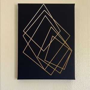 Geometric Black and Gold Wall Art